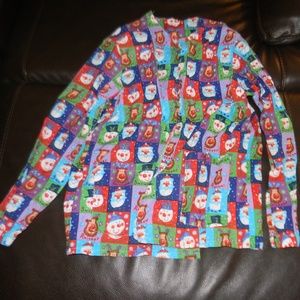 Cute Christmas Scrub Jacket Size Large